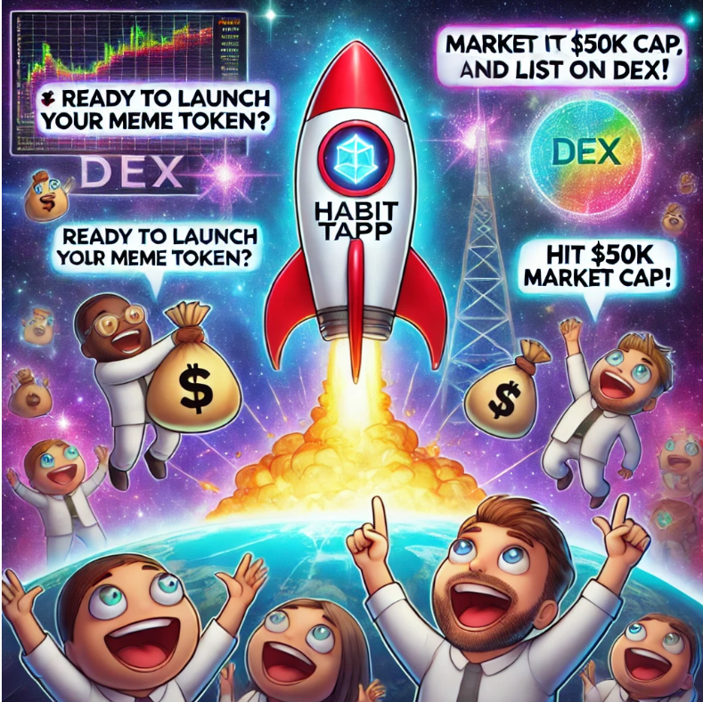 0xHabitNetwork's tweet photo. 🚀 Launch your MEME token on HABIT’s AI Gamified Trading TAPP! 🎮 Market it, hit a $50K market cap 💰, and get listed on DEX! 💎 For MEME investors: invest in fair-launched MEMEs, buy early, and trade anytime! 🌟 Launching Soon! 🔥 #HABITToken #HABITNetwork https://t.co/Xlz6HTp9qk