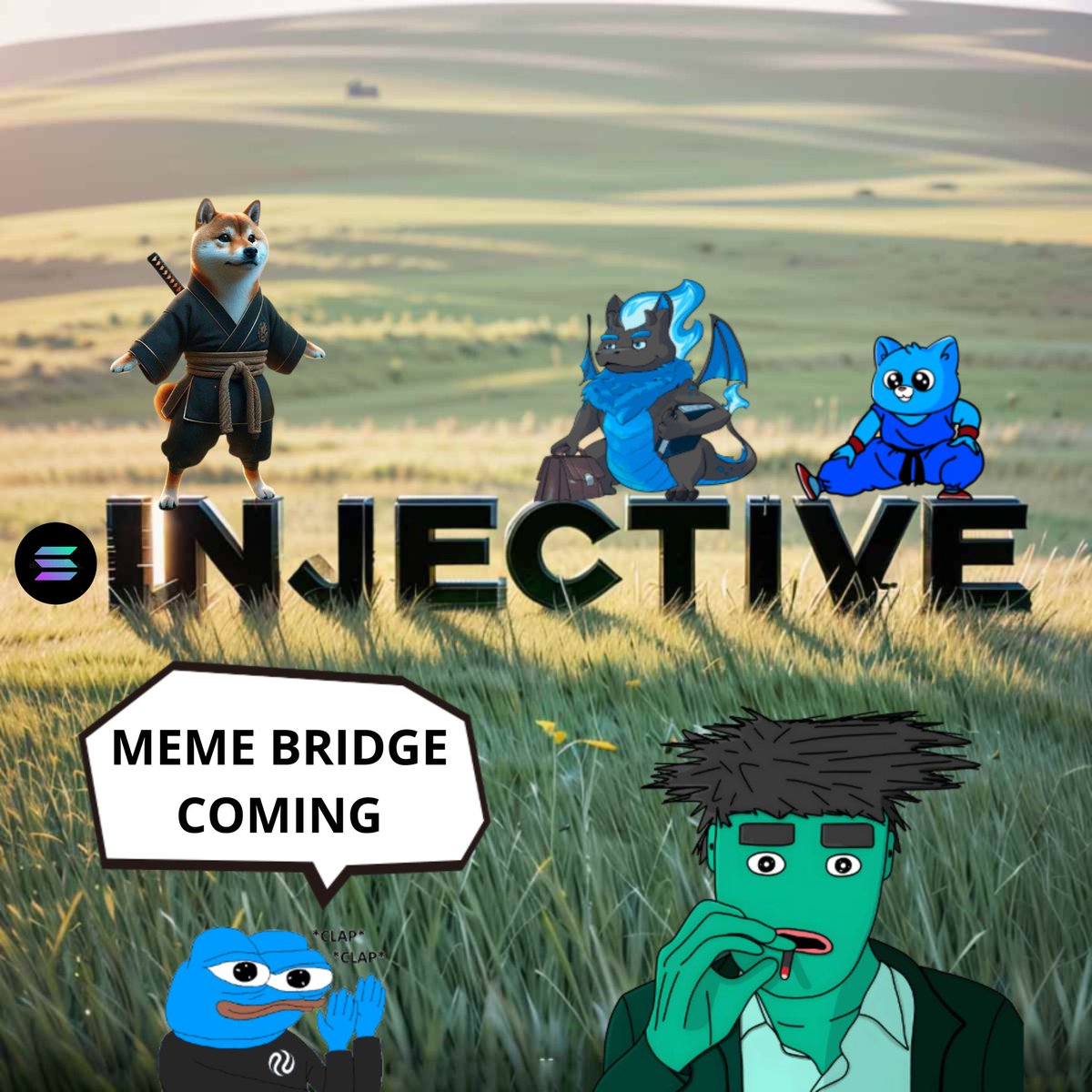 Everything is set for the Meme Bridge between <a href="/solana/">Solana</a> and <a href="/injective/">Injective 🥷</a> 👀

Just try to imagine what’s about to happen! 🥷🌊

Bullish on $QUNT $KIRA $XIII $NINJA