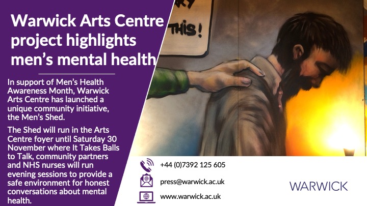 Warwick Newsroom (@warwicknewsroom) on Twitter photo 📰Warwick Arts Centre project ‘sheds’ light on men’s mental health
The Mens Shed is helping to address critical mental health issues by providing a welcoming space for men throughout November.
👉tinyurl.com/mte74pxh
<a href="/warwickarts/">Warwick Arts Centre</a> <a href="/uniofwarwick/">University of Warwick</a> 📰Warwick Arts Centre project ‘sheds’ light on men’s mental health
The Mens Shed is helping to address critical mental health issues by providing a welcoming space for men throughout November.
👉tinyurl.com/mte74pxh
<a href="/warwickarts/">Warwick Arts Centre</a> <a href="/uniofwarwick/">University of Warwick</a>