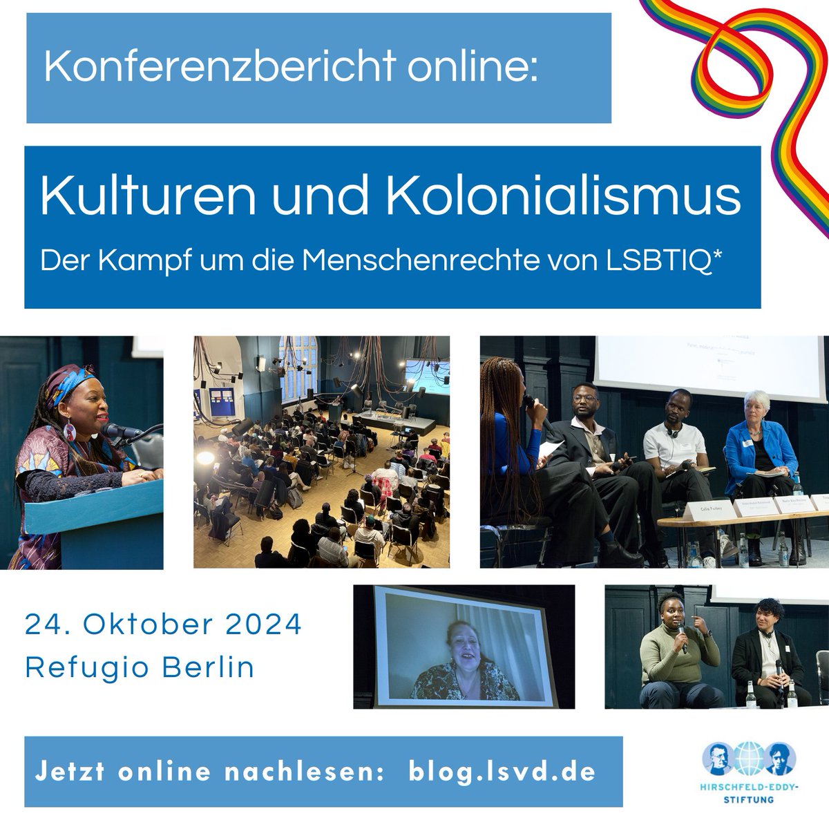 📣 Decolonize foreign policy - Am 24.10.2024 fand in Berlin die Konferenz „Kulturen und Kolonialismus - der Kampf um die Menschenrechte von LSBTIQ*“ statt. Fast 100 Gäste kamen ins refugio in Berlin-Neukölln

Der Konferenzbericht ist online: lnkd.in/dVMNZNB2