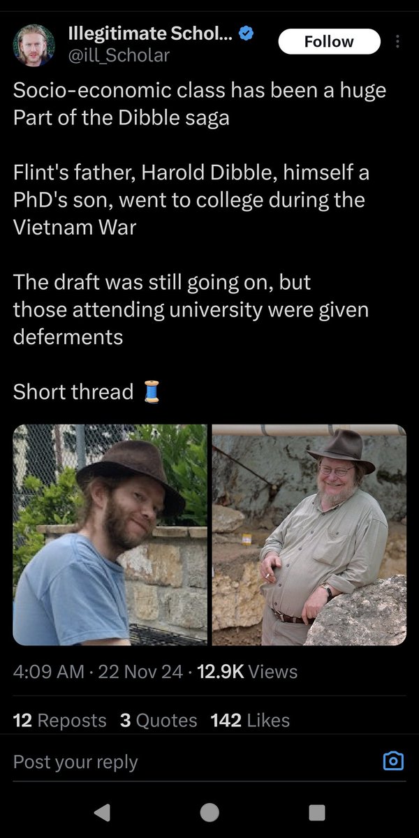 FlintDibble's tweet image. These people are going after my family now

My dad's draft was deferred because he was in a motorcycle accident. A truck ran a red light. He was in hospital when drafted. Broken legs. Broken back. And more

He was told he might never walk again

Absolute lies here