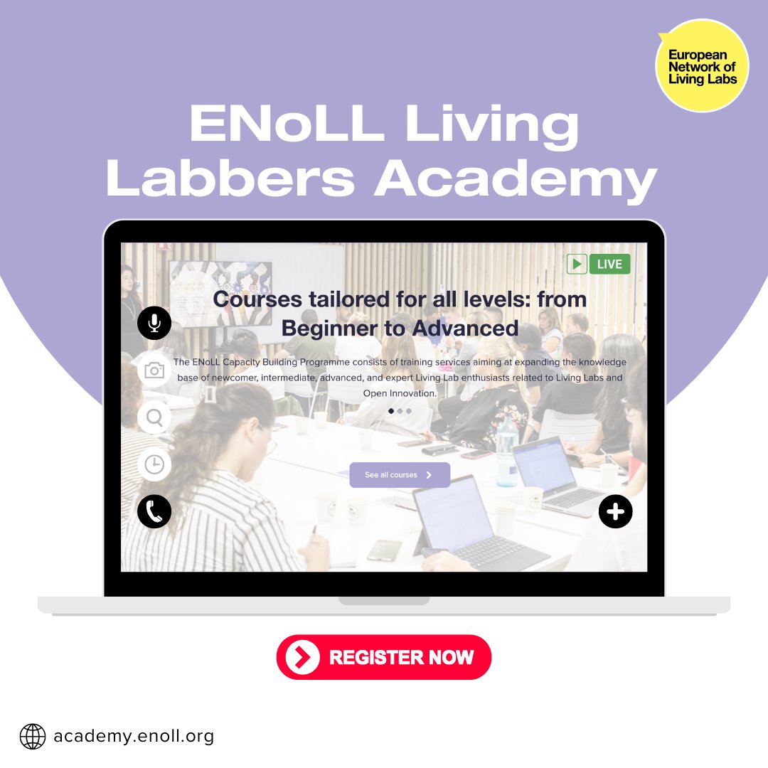 Join the brand-new ENoLL Living Labbers Academy!

Our Academy offers a vast selection of in-depth online courses, webinars, and resources designed to empower your learning journey.

Check it out now at academy.enoll.org  and keep an eye open: new courses are coming soon! 👀