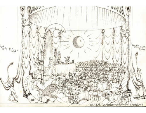 ArchifauCymru's tweet photo. Daw'r darlun hwn o "May-day: A Fairy Tale" gan A. S. Gulston, 1882.
Roedd Alan Stepney Gulston o Dderwydd yn arlunydd amatur, teithiwr, awdur, a hyd yn oed Uchel Siryf Caerfyrddin am gyfnod!
Onid yw'n edrych ychydig yn debyg i #disgo?
Eitem o Archifau Sir Gaerfyrddin. https://t.co/zvhLPFyGQK