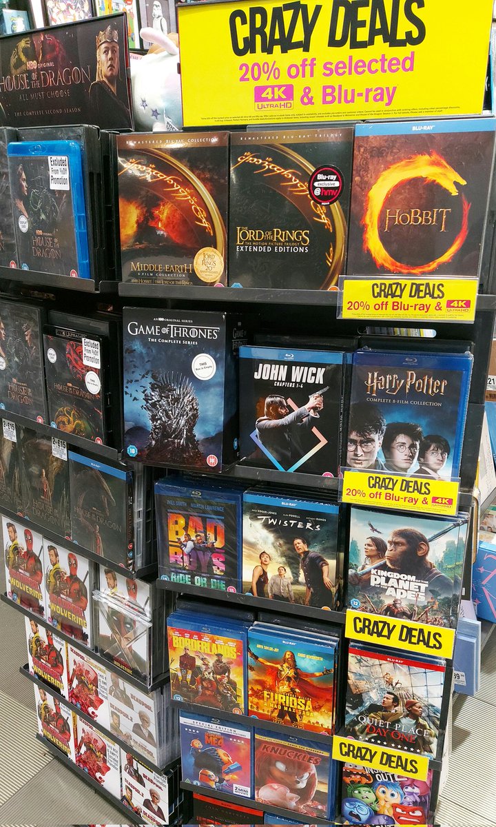 hmvYeovil's tweet photo. Get 20% off blu ray and 4k* as our #BlackFriday sale starts early.
*exclusions apply
#hmvcrazydeals #BlackFriday2024 https://t.co/9KMFdlLEH8