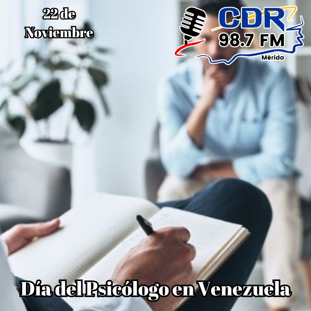 Día Internacional del Músico se celebra el #22Nov. Esta fecha conmemora la muerte de Santa Cecilia, la patrona de los músicos.
Día del Psicólogo en Vzla se celebra el #22Nov. Esta fecha conmemora a los primeros egresados de la carrera de psicología (UCV) en 1960 y (UCAB) en 1961.