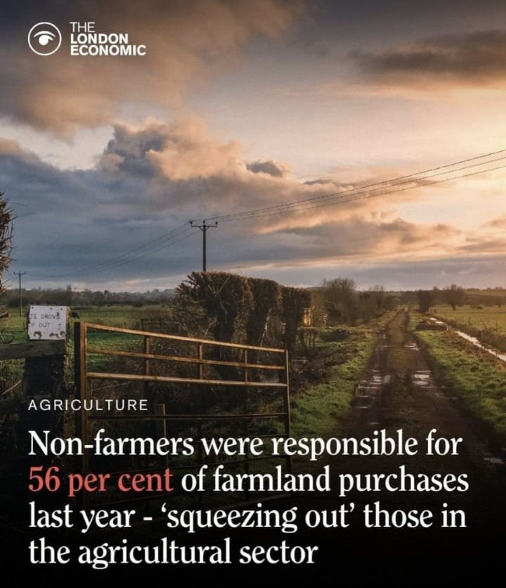 Non-farmers were responsible for 56% of farmland purchases last year - 'squeezing out' those in the agricultural sector.