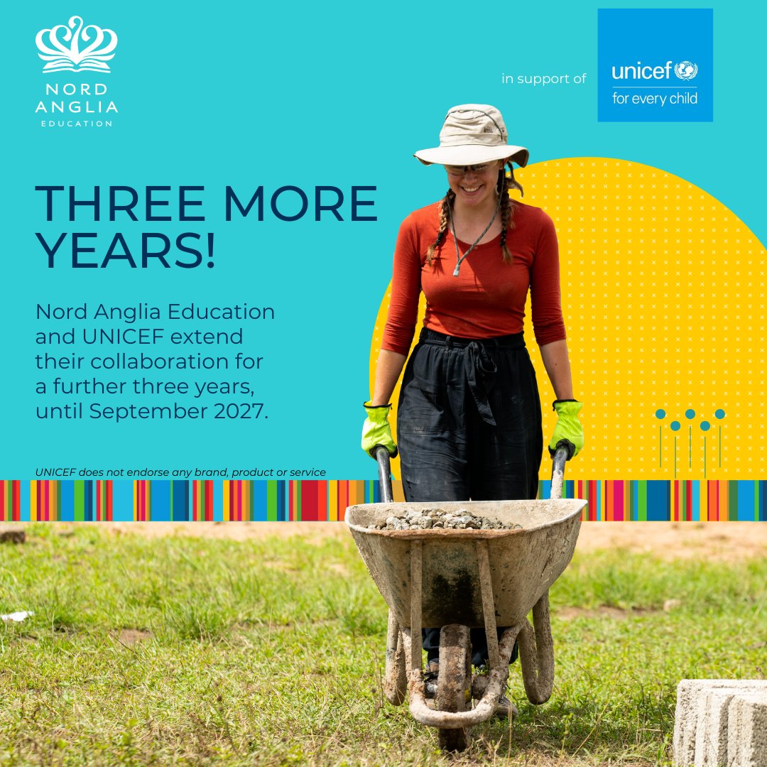 NAEducation's tweet image. We are thrilled to announce the continuation of our partnership with @UNICEF.
The collaboration will strengthen Nord Anglia and UNICEF’s advocacy for child rights and help create the next generation of change-makers.
Read more below 👇
🔗 unicef.org.uk/corporate-part…