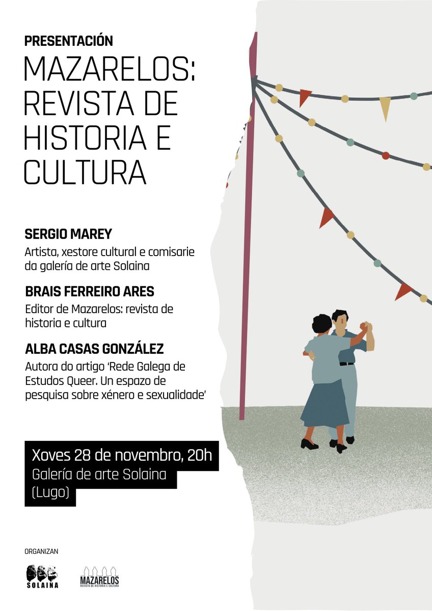 📣 A semana que vén estaremos en Compostela e Lugo!

📌 Martes 26 (18h) na <a href="/FundGranell/">Fundación Eugenio Granell</a> co Comisario Xefe, Eduardo López Valiña, e Dolores Villaverde, autora na #Mazarelos14

📌 Xoves 28 (20h) na Galería Solaina co comisarie, Sergio Marey, e con Alba Casas, autora na #Mazarelos13