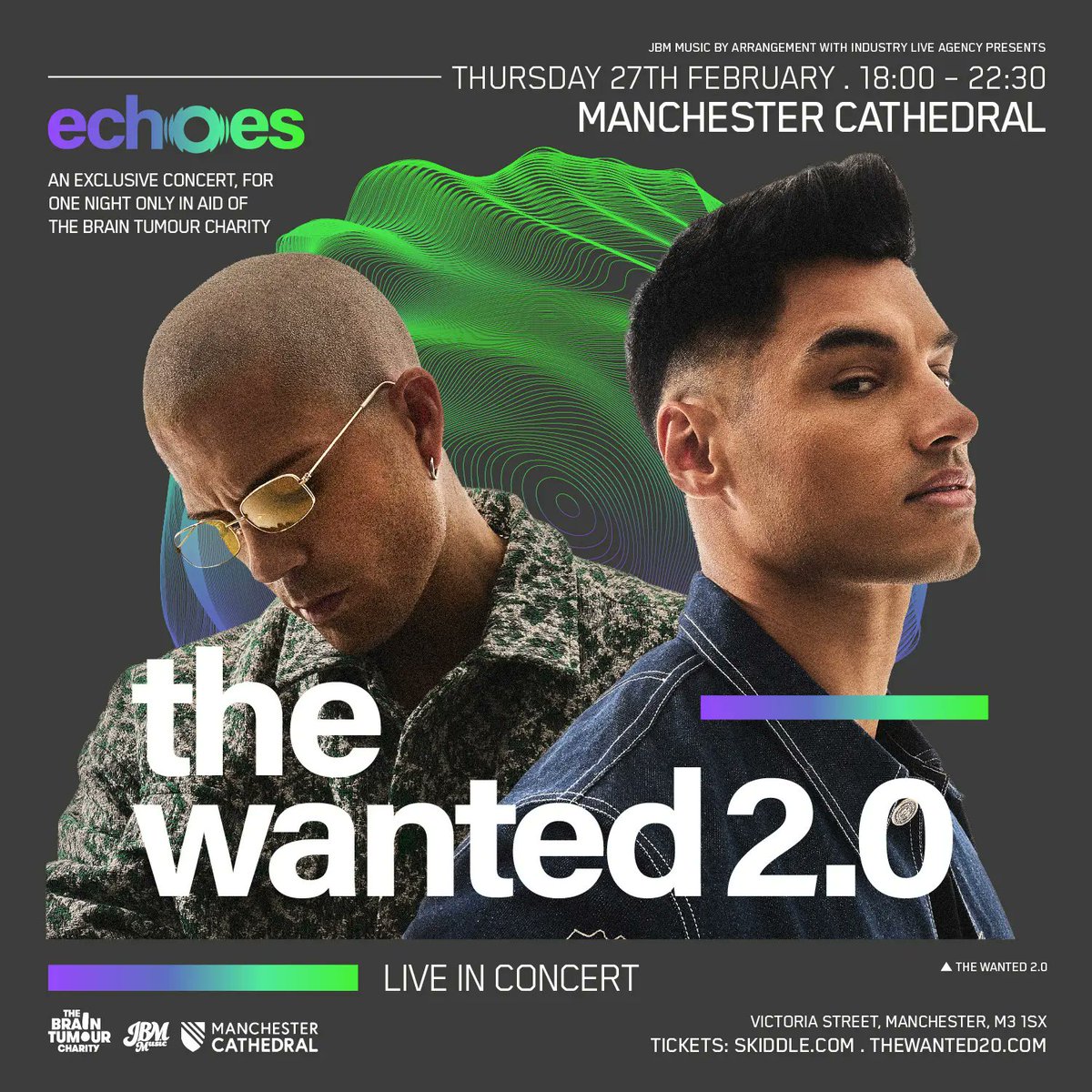 Big news! 🎶 @thewanted20 are performing their first headlining show at Manchester Cathedral on 27 February—supporting The Charity. 💖

An unforgettable night in a breathtaking venue, uniting fans and raising awareness for those affected by brain tumours. #TheWanted