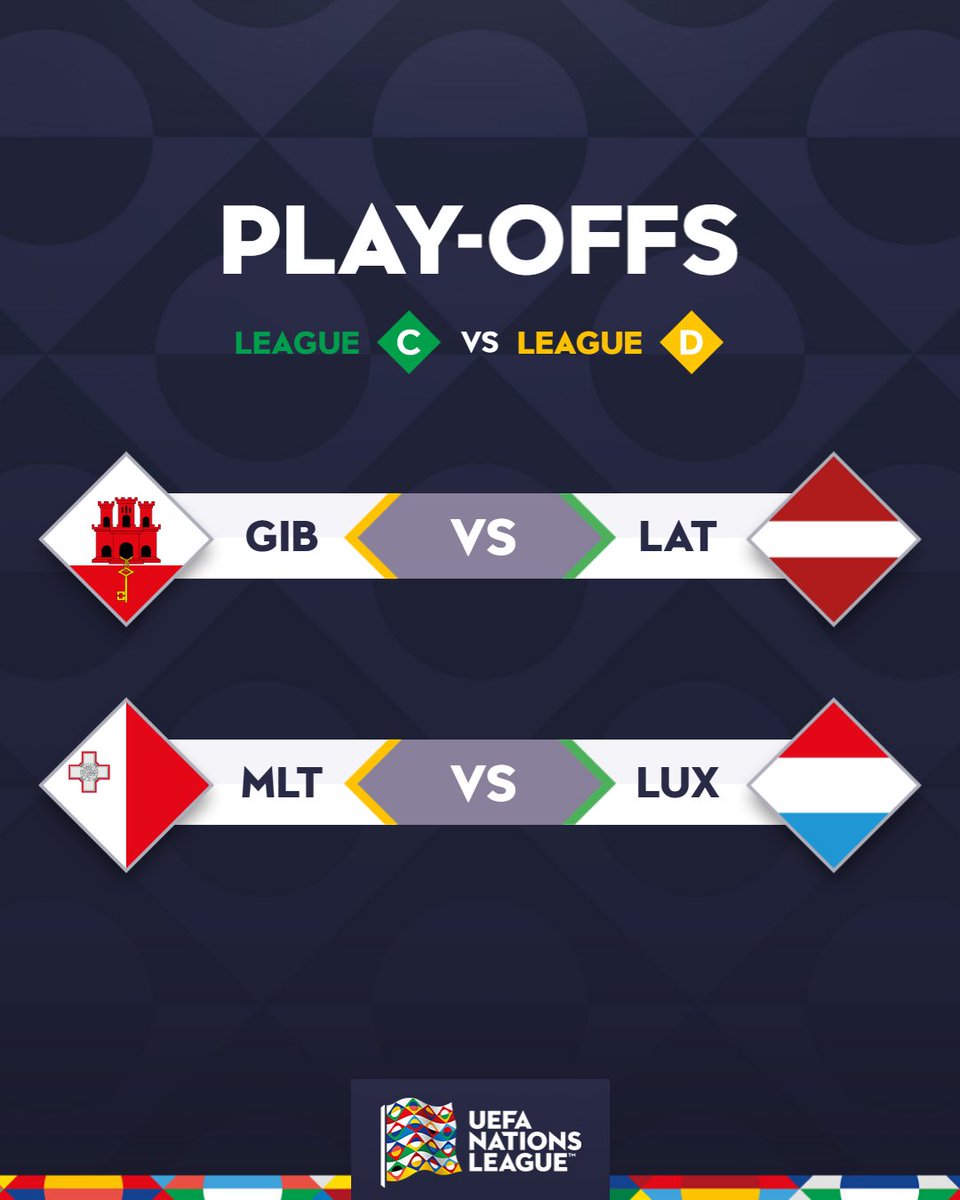 Barrage #NationsLeague 

Ce sera la #Lettonie en barrage pour éventuellement rejoindre St Marin 🇸🇲 en Ligue C.

Rendez-vous en mars 2026 ! 

Cc <a href="/Lettonie_FR/">𝐋𝐞𝐭𝐭𝐨𝐧𝐢𝐞 𝐅𝐑 🇱🇻⚽️</a> 🫧