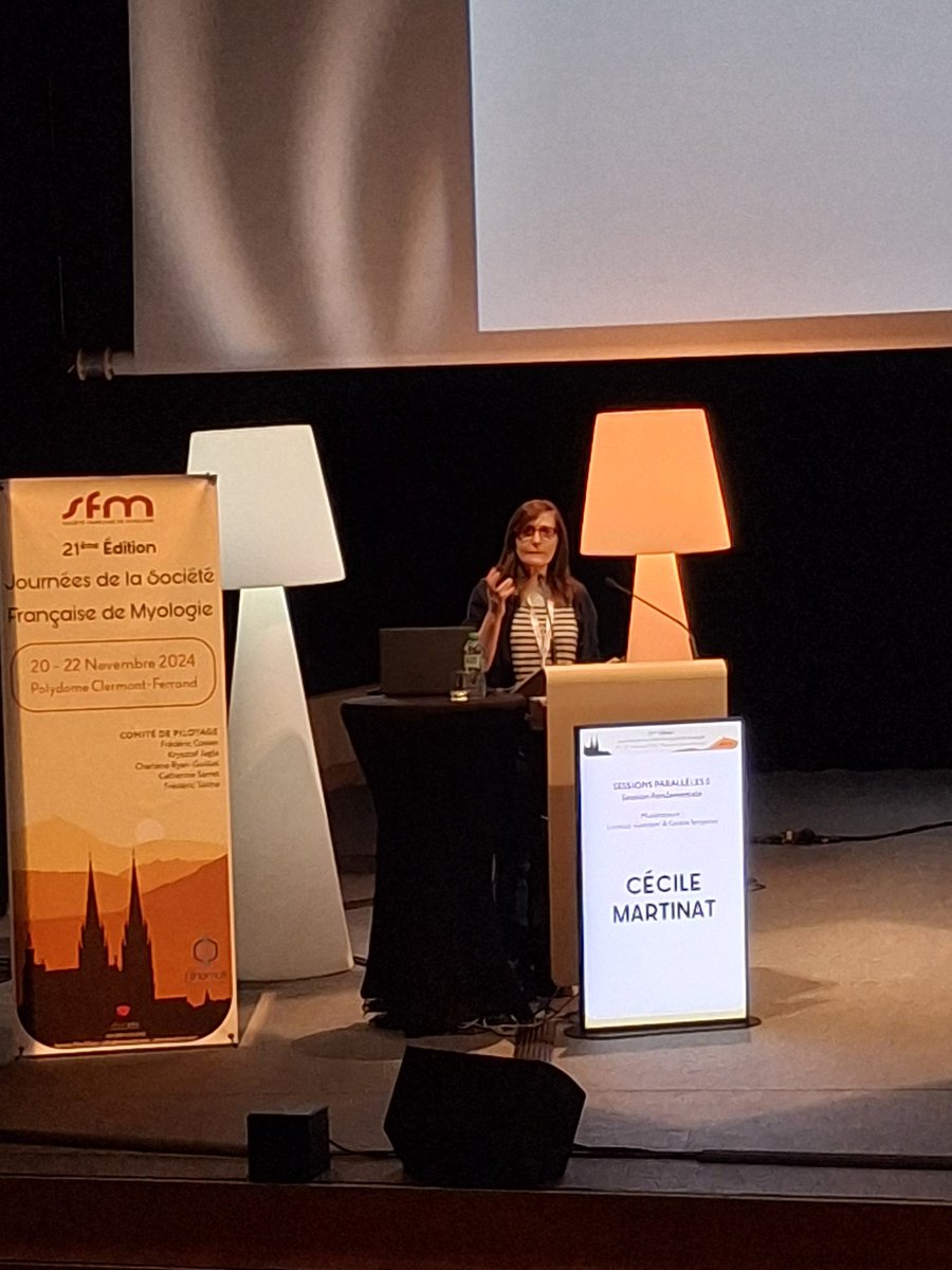 Inst_Myologie's tweet photo. #JSFM2024 Session fondamentale modérée par @LM_Giordani et Coralie Sengenes au Congrès de la @SMyologie. Présentation de @cmartinat pour son équipe: "3D skeletal muscle constructs from human pluripotent stem cells for DM1 modeling".
@Telethon_France @BiotherapiesIns @IStemFrance https://t.co/Y4v0zkfdcM