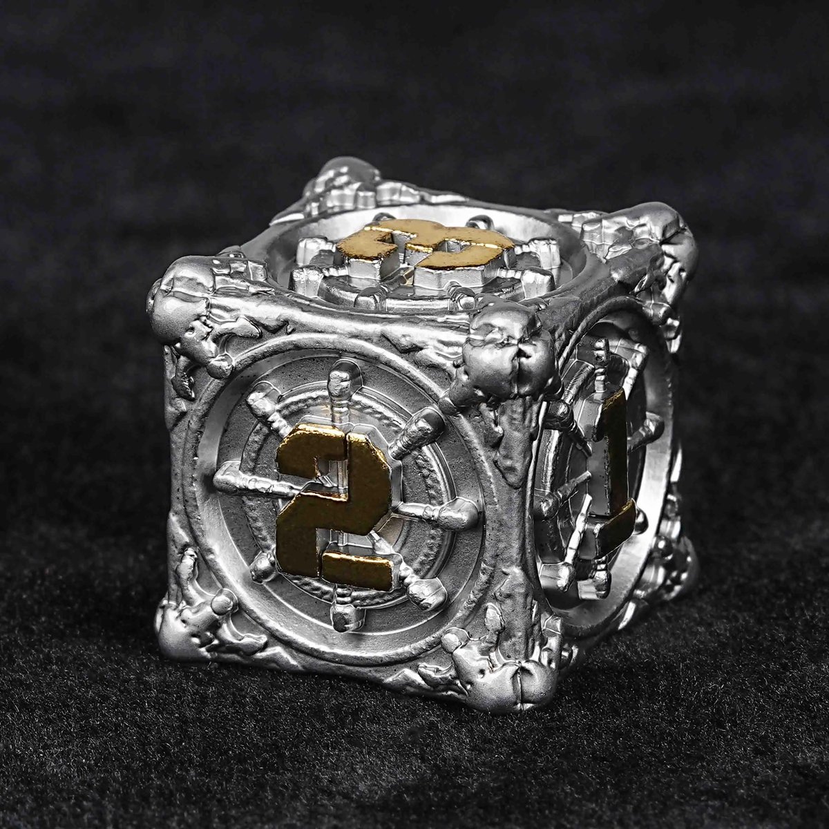 gbtdice's tweet photo. The combination of the silver base and gold accents creates a visually striking effect. 
The detailed craftsmanship is evident in every edge and number. 
They're perfect for those who appreciate both aesthetics and functionality in their gaming gear. 
#Dice #Sophisticated #dnd5e https://t.co/gOHc6rd5qH