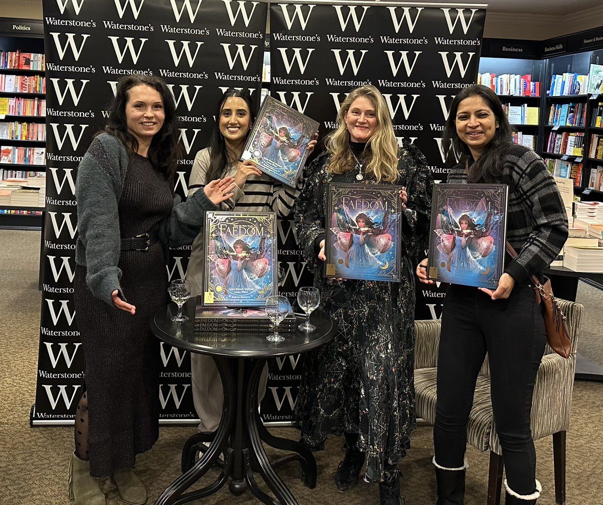 Possibly the most rock-star author photo in modern history 🖤 with Lorna, Dev &amp; Anam