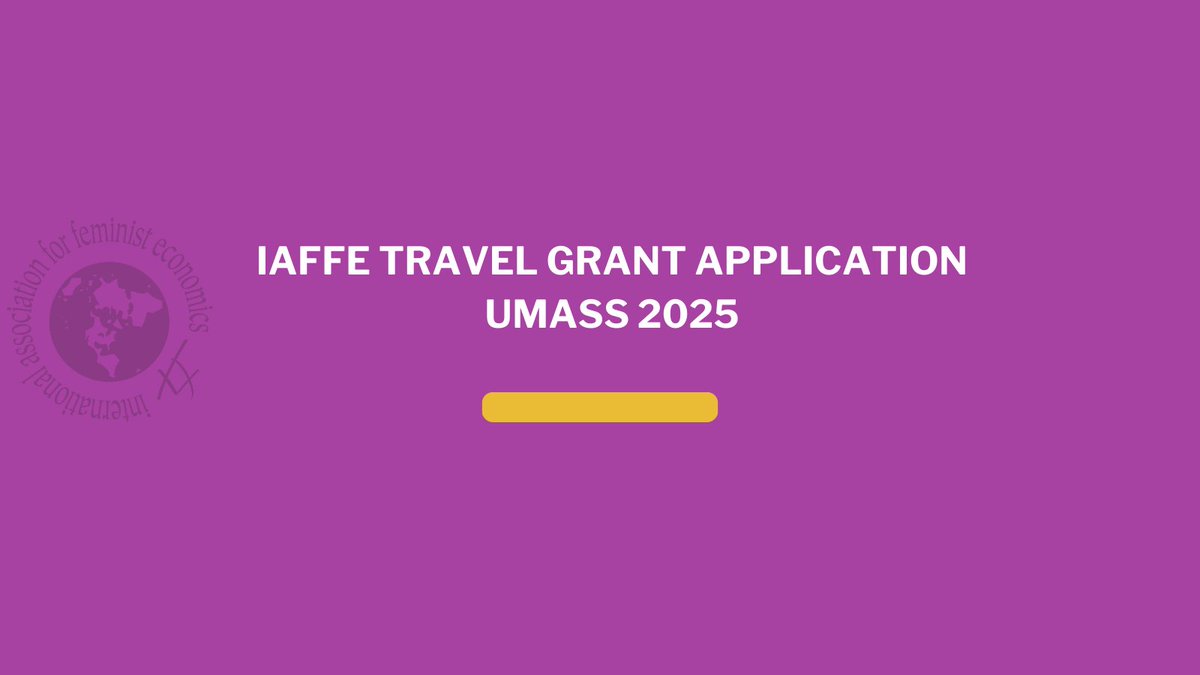 Deadline Alert! 

Apply for the UMass 2025  Travel Grant by this Sunday, Nov 24, 2024, 11:59 PM ET! Grants are available for Global South scholars, early-career researchers, &amp; Global North scholars with limited support.

Apply here: docs.google.com/forms/d/e/1FAI…
#IAFFE2025