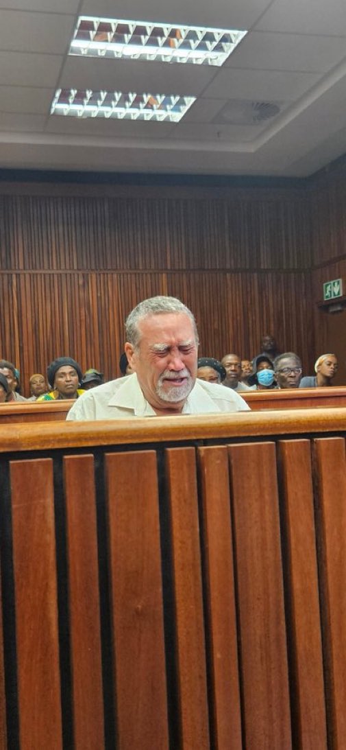 Malome_ZA's tweet photo. This farmer who killed 2 women and fed them to pigs today is crying because he will finally meet his real age mates ko sun city! 🤣😂

They must throw away the key to the cell for this particular boer! https://t.co/VLuykIbJ0I