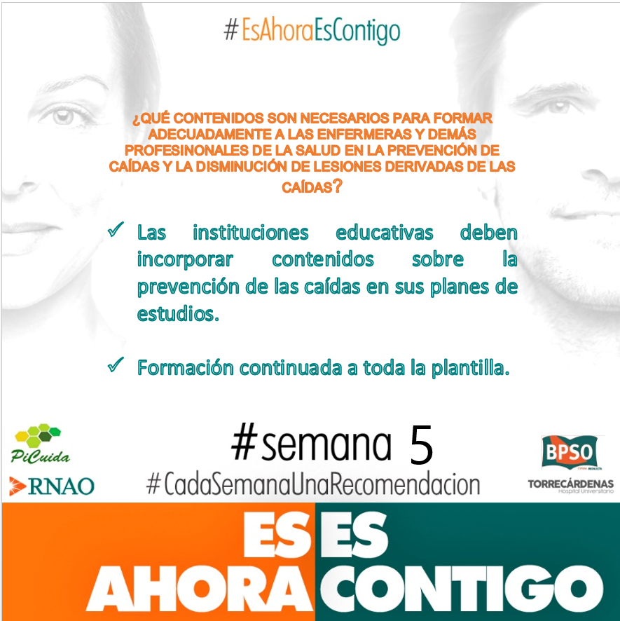 El equipo Bpso Torrecárdenas lanza la quinta recomendación del año dentro de la guía Prevención de caídas y lesiones derivadas de las caídas
#EsAhoraYEsContigo
Hospital Universitario Torrecárdenas