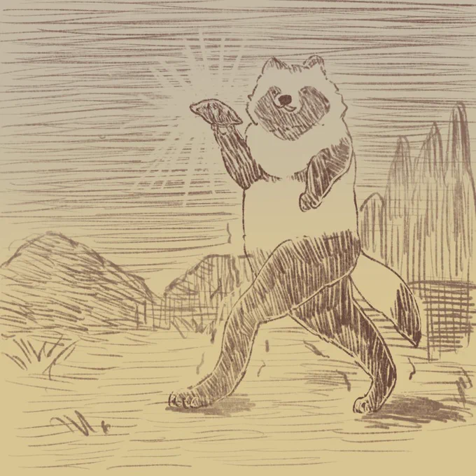 #たぬき 
最近見かけるやつ 