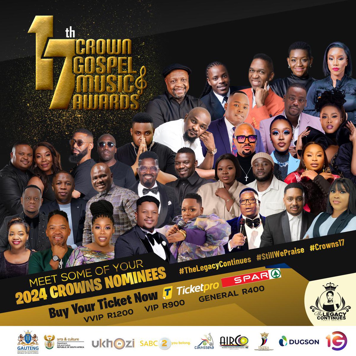 Get your tickets ‼️@SabcCrownAwards will be held at the Gallagher Convention Centre on Sunday, 24 November 2024  from 20:00 💃🕺
Be sure to get your tickets at Ticketpro

#crowns17 #tebsdavid  #TheLegacyContinues
