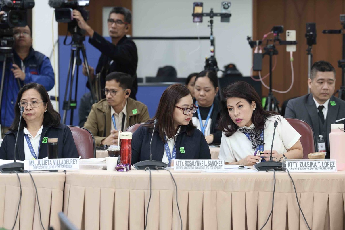 justinmaniluh's tweet photo. Atty. Zuleika Lopez and Vice President Sara Duterte

In my decades of following Philippine politics, I have never seen someone who is as bad as Vice President Sara Duterte! Not only is she not really performing well — she has billions worth of COA flags, alleged malversation funds and her outright bad behavior!

Entitled is such an understatement. If you ask me…  she is a spoiled brat who is so used to getting what she wants when she wants it. Sadly, former President Duterte can no longer grant her wishes and those seated are not interested to give in to her whims. She’s acting as if everything she is asking for is her birthright!

In the latest episode of the Sara Duterte-meltdown, she’s staying inside the office of Congressman Pulong Duterte, why? Because she wants to stay with her Chief of Staff, Atty. Zuleika Lopez. Wait! What? 

Yes! I am just as confused as you are! If you watch the last public hearing of the House Blue Ribbon Committee, Atty. Zuleika Lopez acted as if she’s not privy to a lot of basic things! She may be the only Chief of Staff I know who is not privy to the documents being signed by the principal.

Furthermore, Atty. Zuleika Lopez said that for nine years as City Administrator under Sara Duterte, the tasks of the committee’s concern were delegated to her assistant city administrator. As if she’s not trusted with those basic tasks!

She even denied being handpicked by the Vice President! Despite being one of the four high ranking Davao City staff who joined the Office of Vice President when VP Sara won!

Atty. Zuleika Lopez was asked numerous times about her relationship with Vice President Sara Duterte, if her answers to the committee were true —- she wouldn’t dare ask the Vice President to accompany her inside the detention cell! And the VP Sara will not break rules and protocol to stay for her.

Seriously! There is no one to blame here but the Vice President! If she attended the public hearing and answered the questions of the legislators —- none of these will happen. Attend the hearing on Monday, encourage your SDOs to join you!

And please! Go home! No one is buying your “I’m a victim” narrative! Kasalanan mo ito lahat, Ma’am!

Photo:CTTO