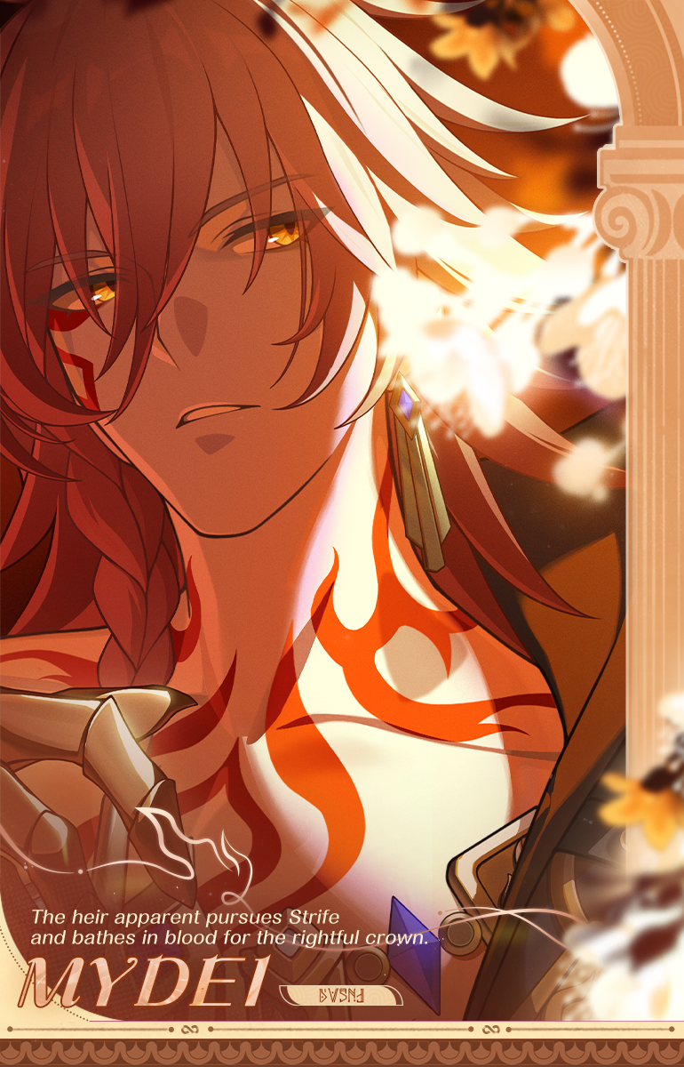 honkaistarrail's tweet image. Ordain of the Chrysos Heir（2）

Golden blood fell to the ground, as a distant prophecy resounded.
The scions of the Chrysos Heir gather here and embark, walking the path to deicide...

"Most 'Hero's Journeys' in the universe are just dice tosses THEY threw on a whim... Will your…