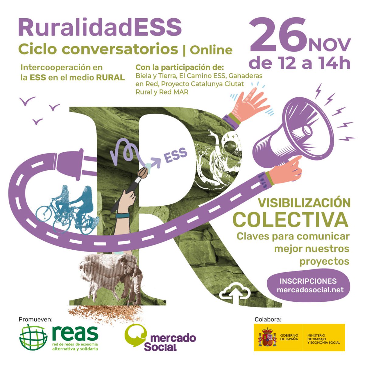 Ciclo online de <a href="/Reas_Red/">Reas_Red</a> y sus mercados sociales.
📢👀🫂"VISIBILIZACIÓN COLECTIVA: CLAVES PARA COMUNICAR MEJOR NUESTROS PROYECTOS"
Con <a href="/BielayTierra/">Biela y Tierra</a> , El camino ESS,  <a href="/GanaderasenRed/">GanaderasenRed</a> 
Catalunya Ciutat Rural y @mar_rural 
 mercadosocial.net/ruralidadess-c…
