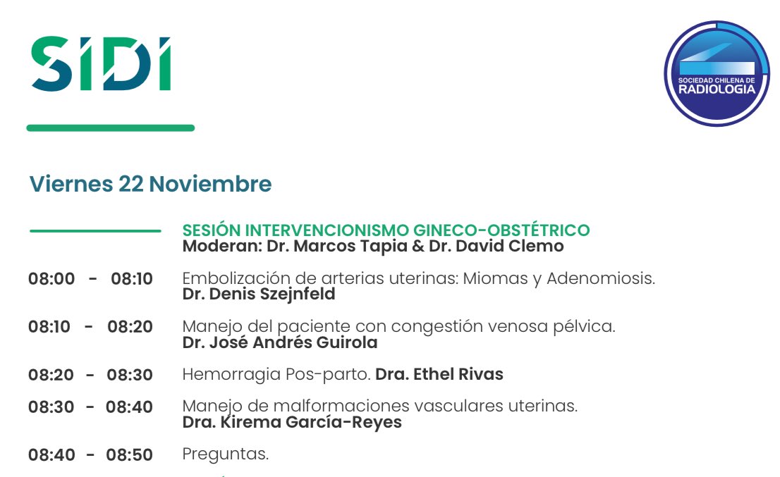 Último día #CongresoSIDI24. Tratamiento #RI  en la patología femenina. 
<a href="/SIDISoc/">SIDI</a> <a href="/RadiologiaChile/">SOCHRADI</a>