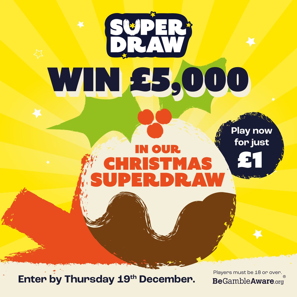 Our Christmas Superdraw is here!

You could wrap up the ultimate Christmas present with our jackpot prize of £5,000!

Ho, ho, how much? Thats right, you really could win £5,000 and it's only £1 to play. 

Play now to win big: bit.ly/36LoSra

#UHBW #Superdraw #NHSCharity