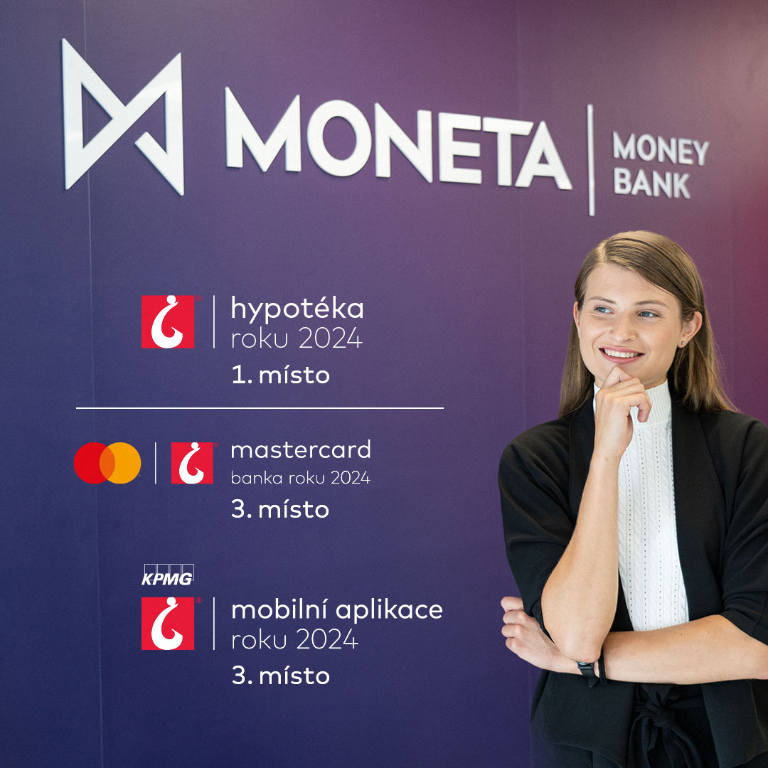 V prestižní oborové soutěži Mastercard Banka roku 2024 jsme získali první místo v kategorii Hypotéka roku! 🏠⭐ 

Bronzovou medaili jsme si odnesli i z hlavní kategorie Banka roku, a také Mobilní aplikace roku, kde byla oceněna naše Smart Banka.📱

Více ▶️ moneta.cz/tz-banka-roku-…