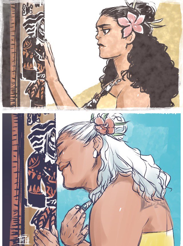 「『モアナと伝説の海』観てるかーい?#モアナと伝説の海 #moana 」|龍輝雅龍のイラスト