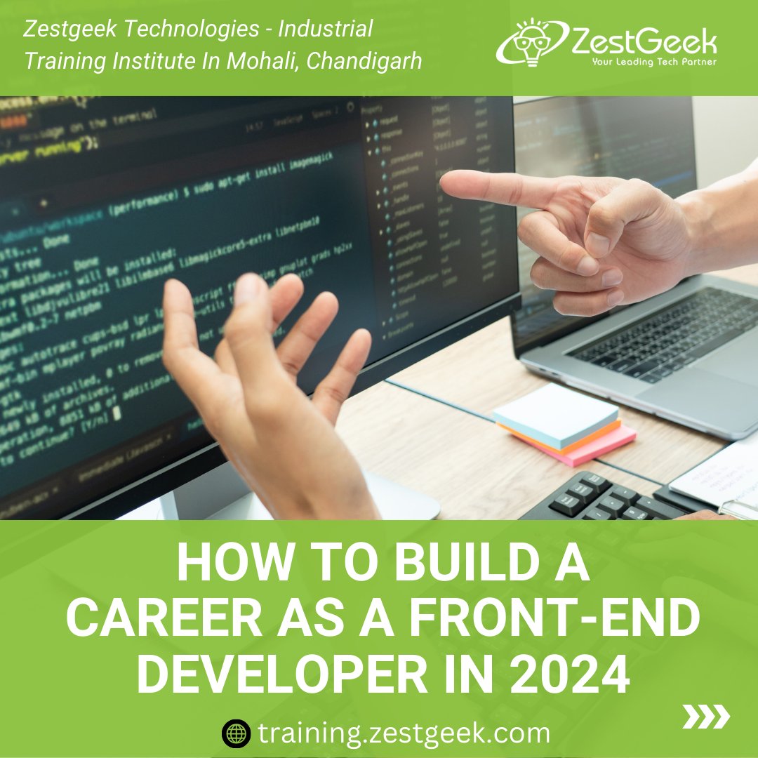 ZGTraining's tweet photo. 🚀 Dreaming of a career in front-end development? 2024 is your year to shine! 🌟 Learn the latest tools, trends, and technologies with expert guidance at Zestgeek Technologies in Mohali, Chandigarh. 🎓 Start your journey today! 💻✨ 
#FrontendDevelopment #Zestgeek #LearnToCode https://t.co/zdR3AcuDrT
