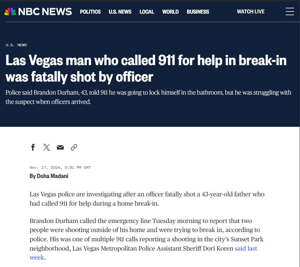 men_are_human's tweet photo. Man calls 911 after armed woman breaks into his house.

He struggles with the female criminal, who presumably wants to kill him.

Cops roll up and SHOOT THE MAN SIX TIMES.

They probably then comforted the criminal.

https://t.co/090GYnaJME https://t.co/fbmakiVI4l