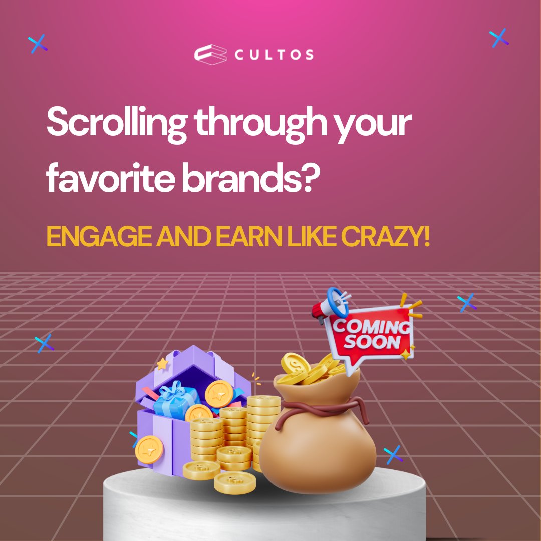 Your scrolls are about to get rewarding! 🔥 #CultosGlobal is bringing an exciting way to turn engagement into earnings. 🚀💸
Stay Tuned!

#EarnEveryScroll #StayTuned #RewardsReimagined #ComingSoon