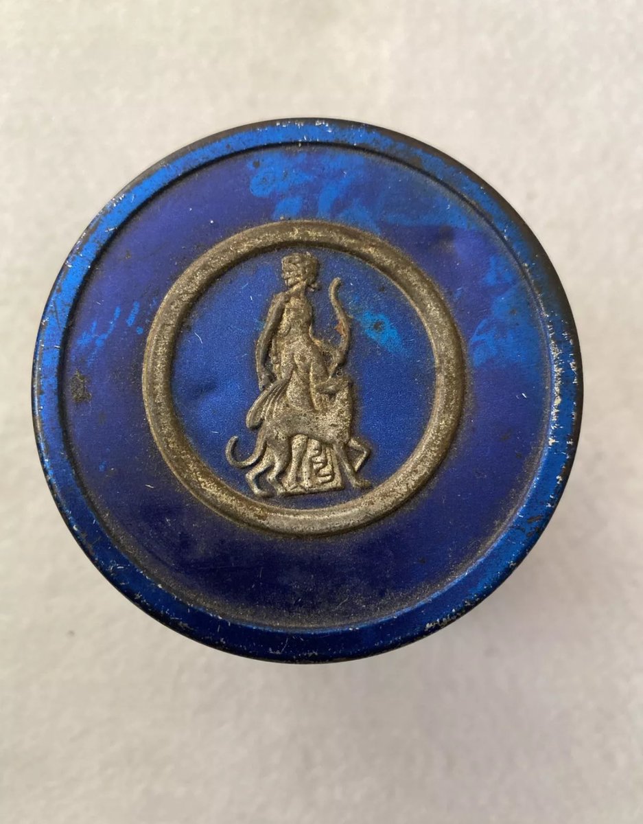 ecyclemania's tweet photo. Vintage Avon Moonwind Cream Sachet Cobalt Blue Ribbed Art Nouveau Jar, Empty https://t.co/rP93CebnhM