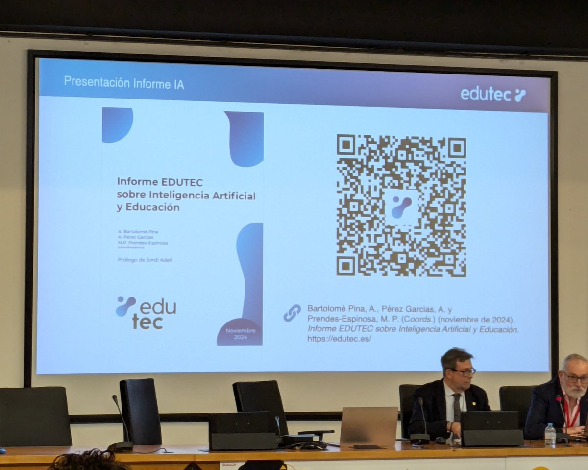Presentación del informe EDUTEC sobre IA y Educación 
edutec.es/publicacion/in…