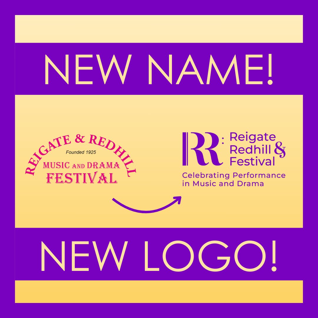 We have an exciting announcement: we’ve changed our name!

We’re now the Reigate and Redhill Festival - short, sweet and to the point. We still represent everything we did when we were the Reigate and Redhill Music and Drama Festival, but we felt it was time for a little update.