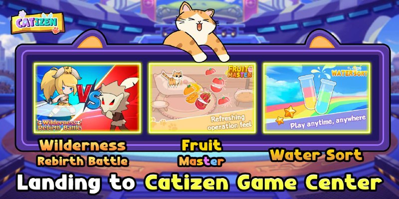 CatizenAI's tweet image. 🆕 Catizen Game Center has new games!!!🆕

Catizen proudly presents Wilderness Rebirth Battle, Water Sort, Fruit Master, Become a new member of catizen game center! 🎉🌌

👊 Wilderness Rebirth Battle - A brand new casual tower defense adventure game, facing a large number of…