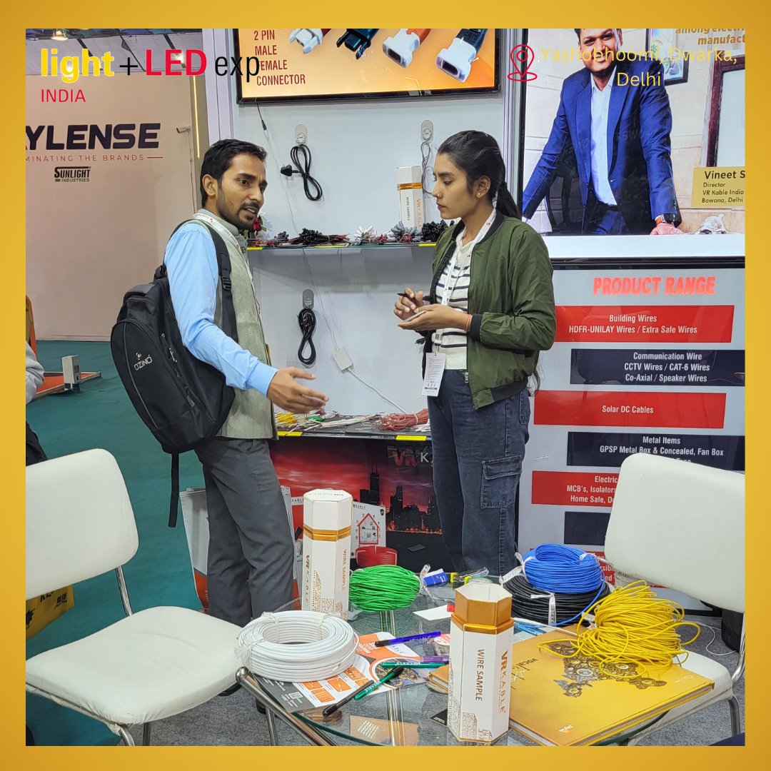 vrkable's tweet image. 🌟 Experience Innovation with VR Kable at Light + LED Expo India 2024! 🌟

📍 Stall No. H-56 | Hall 1 | Yashobhoomi (IICC), Dwarka, Delhi
📅 Date: November 22, 2024

👉 Register now: messefrankfurt-india.com/events/visitor…

#VRKable #LEDExpo #LightingInnovation #LiveNow #LightAndLEDExpo #Delhi