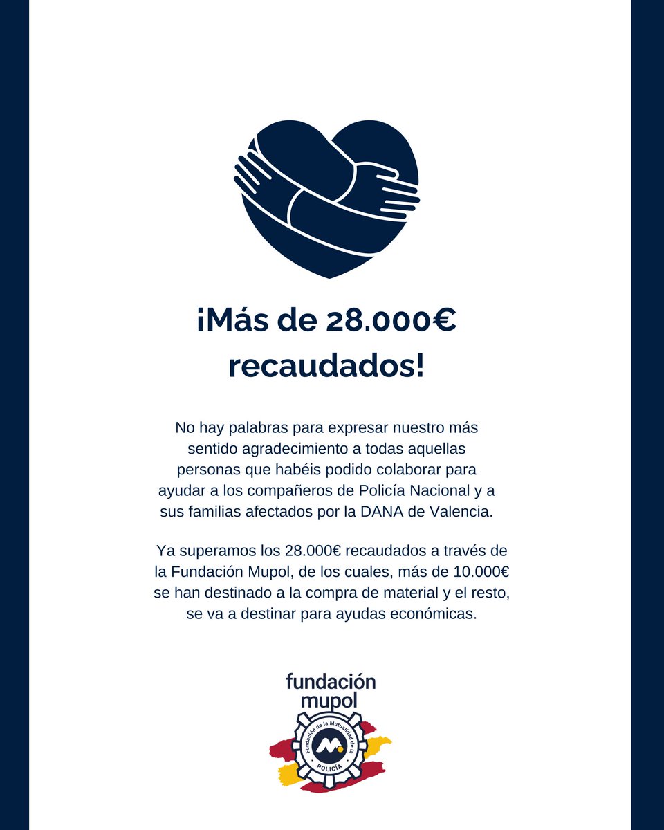polimupol's tweet photo. Muchas gracias por vuestra ayuda 🫂💙.

#FundaciónMupol 
#DANA #DanaValencia 
#TodosSomosValencia https://t.co/MA9zLGXuUl