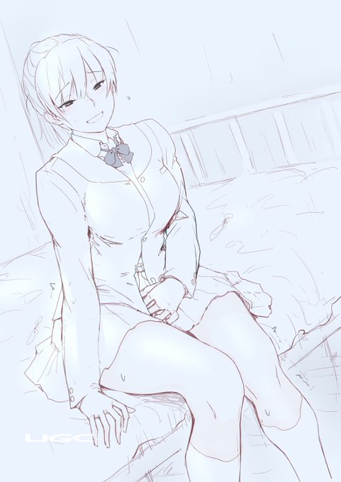 冬コミ表紙の下書き塚原先輩。本文ネーム半分くらい。そういえば今回初日だし1日前倒しだし締切いつもより早そうなことに思い至りましたやばい 