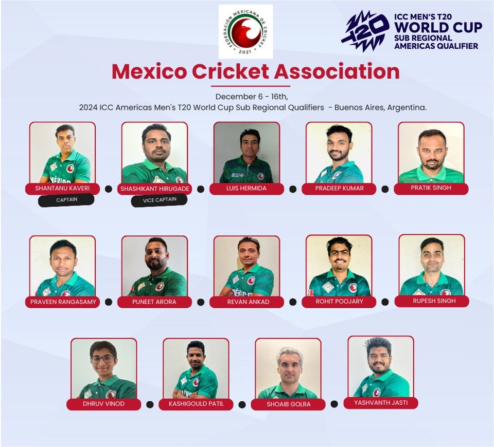 CricketBermuda's tweet photo. The Mexico Cricket Association will be competing in the ICC Men’s T20 World Cup Sub Regional Americas Qualifiers. #icc #iccamericas #twoac #t20worldcup #cricketmexico #mexico https://t.co/tQcZrozTgl