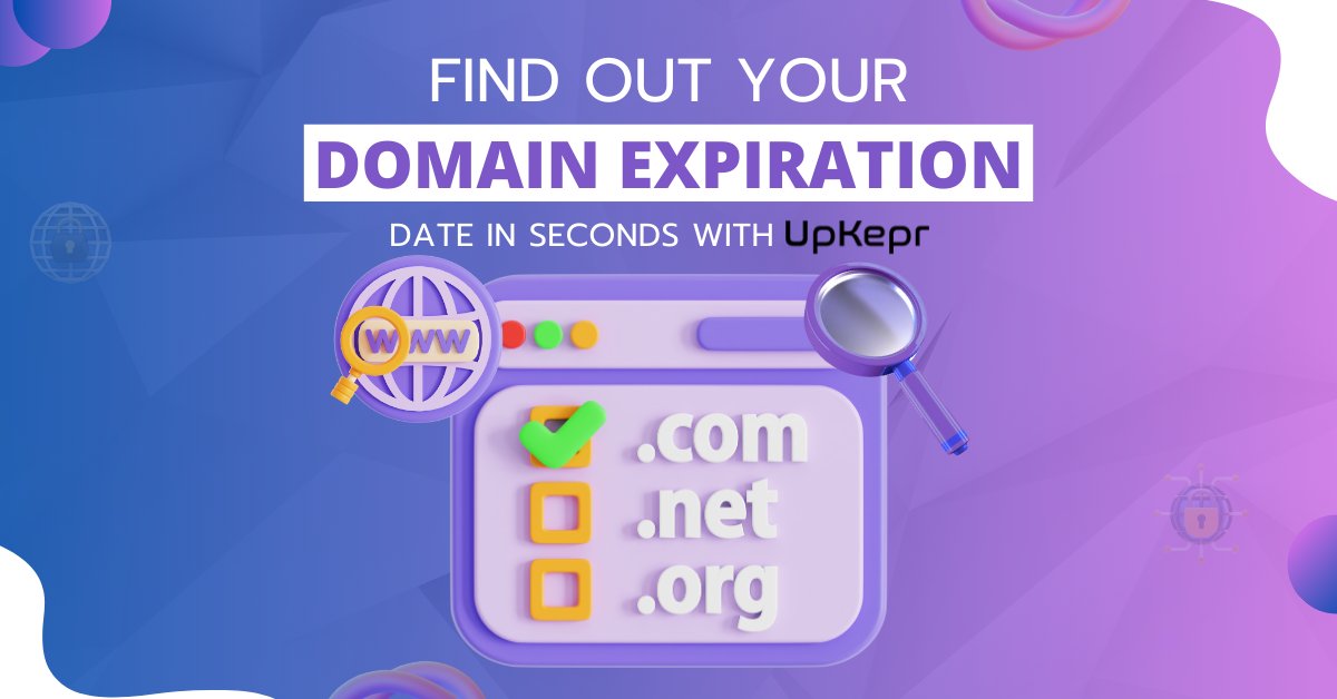upkepr's tweet image. 🔍 Discover your domain expiration date in SECONDS with UpKepr! ⏳ Free, fast, &amp;amp; detailed insights to keep your domains secure. 

Try now! 💻🔗 upkepr.com/tools/domain-a…

#DomainChecker #UpKepr #WebManagement #WebsiteTools #DomainAgeTool #OnlineTools #DomainAge
