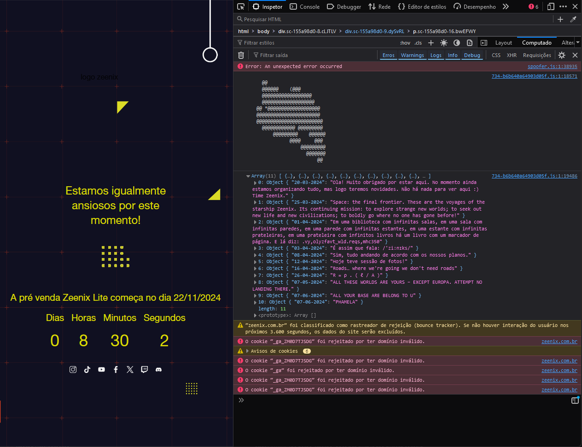 gtrucollo's tweet photo. O pessoal do zeenix chegou a colocar uns logs no console depois da polêmica de ontem, vamos ver se vão mexer no preço ou vai ser manter os R$ 2.699 https://t.co/heZTq9TqBj