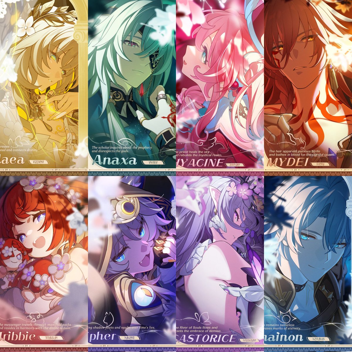 StarRailVerse1's tweet photo. Amphroreus Characters:

Aglaea, Tribbie, Anaxa, Hyacine, Mydei, Cipher, Castorice &amp; Phainon

#HonkaiStarRail #崩壊スターレイル https://t.co/TyH9wzBLE1