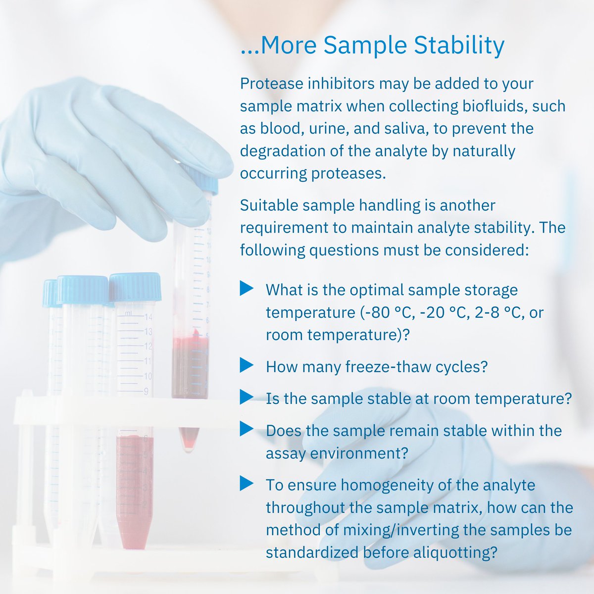 BiosynthGroup's tweet image. Part 3/3 #Samplestability is just one factor that could affect the stability of your #immunoassay. For insight into #immunoassaystability, how it arises, and how studies can confirm the stability of an immunoassay, download our white paper brochure. t.ly/b_ssM
#IVD