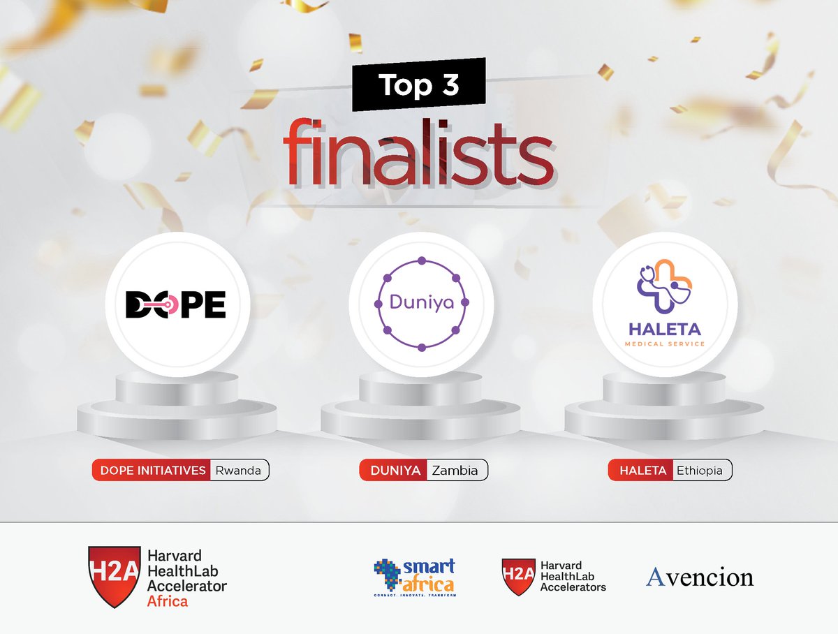 Smart Africa Org (@realsmartafrica) on Twitter photo Exciting news! The top 3 Harvard HealthLab Accelerator Africa Finals finalists have been selected! These exceptional innovators are revolutionizing healthcare with groundbreaking solutions tailored to Africa's unique challenges. Congratulations to <a href="/Dope_Initiative/">Dope Initiatives Rwanda</a>, #Duniya, and Exciting news! The top 3 Harvard HealthLab Accelerator Africa Finals finalists have been selected! These exceptional innovators are revolutionizing healthcare with groundbreaking solutions tailored to Africa's unique challenges. Congratulations to <a href="/Dope_Initiative/">Dope Initiatives Rwanda</a>, #Duniya, and