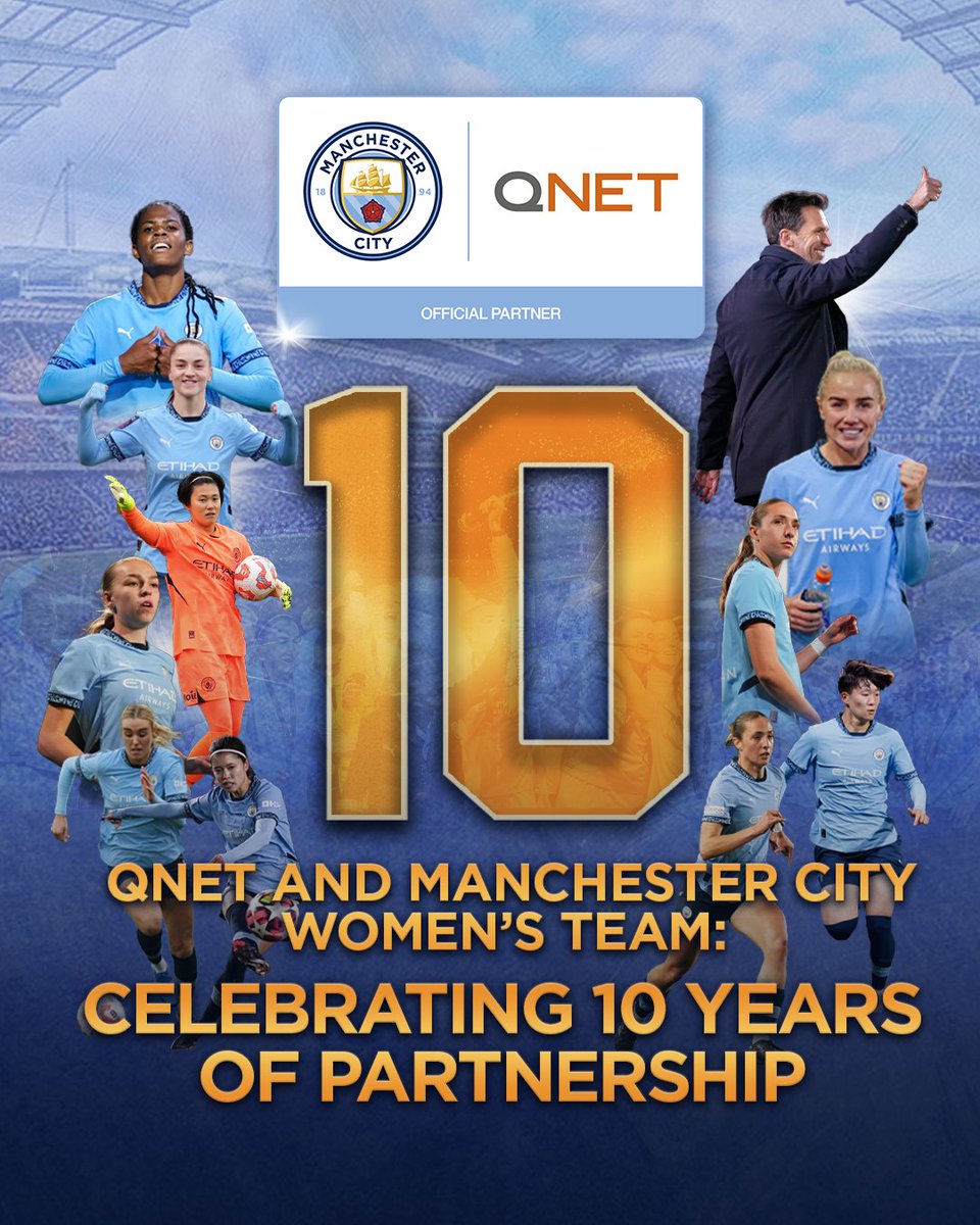 QNetOfficial's tweet photo. ⚽ QNET is proud to be the Official Direct Selling Partner of the @mancity Women’s Team!
This partnership has been a source of immense pride and joy for us, symbolising a long-standing collaboration built on mutual success. 🏆💙🧡
#QNETCity #QNET #Football #WinningTogether https://t.co/wwRV7vUMC1