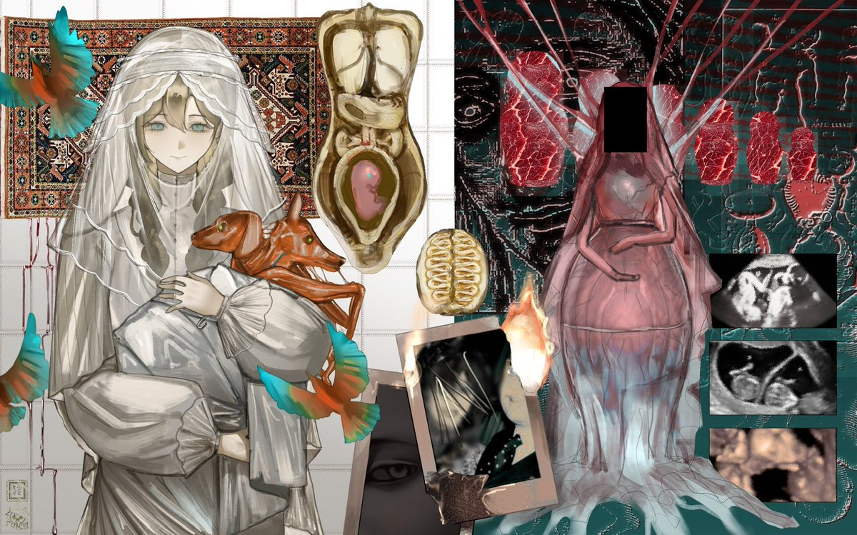 Maruma_Gozu's tweet image. ‼️TW: Gore, Disturbing Photo‼️ 

Creation and Monstrosity
#OC #AberrationUnderControl