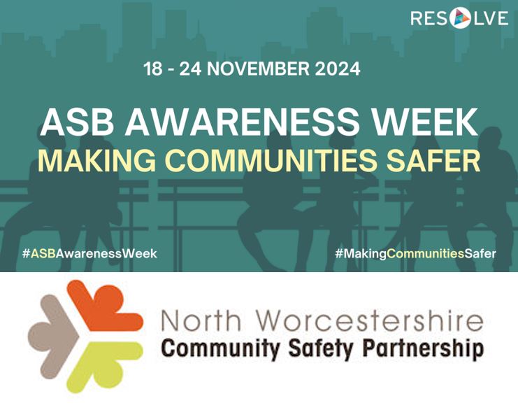 This week is National ASB Awareness Week! Today is about how communities can themselves impact on ASB! Partners who form the North Worcestershire Community Safety Partnership (nwcsp.org) will continue working with residents and communities to reduce crime and ASB!