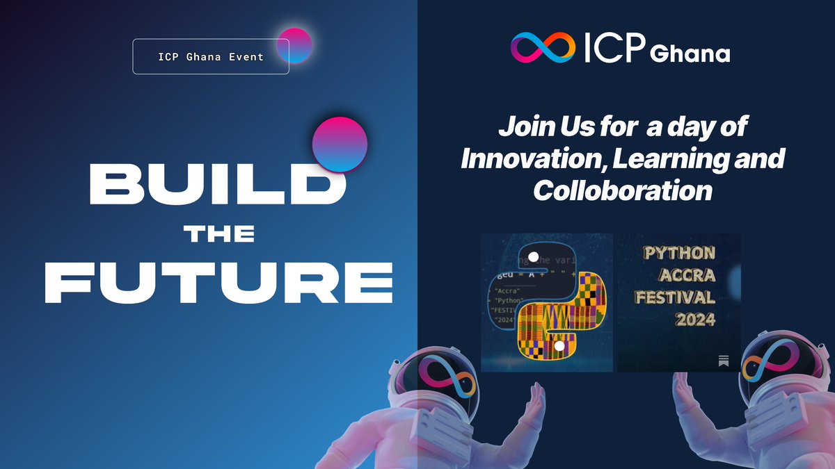 ICP HUB Ghana (@icphub_gh) on Twitter photo 🚀 ICP Ghana is Proud to Sponsor the #PythonAccraFestival 2024! 🐍
We are thrilled to announce that ICP Ghana is a sponsor of the upcoming <a href="/PythonAccra/">Python Accra</a> Festival 2024, happening on Saturday, November 23rd. This year’s theme, "Building the Future with Python: Code, Culture & 🚀 ICP Ghana is Proud to Sponsor the #PythonAccraFestival 2024! 🐍
We are thrilled to announce that ICP Ghana is a sponsor of the upcoming <a href="/PythonAccra/">Python Accra</a> Festival 2024, happening on Saturday, November 23rd. This year’s theme, "Building the Future with Python: Code, Culture &
