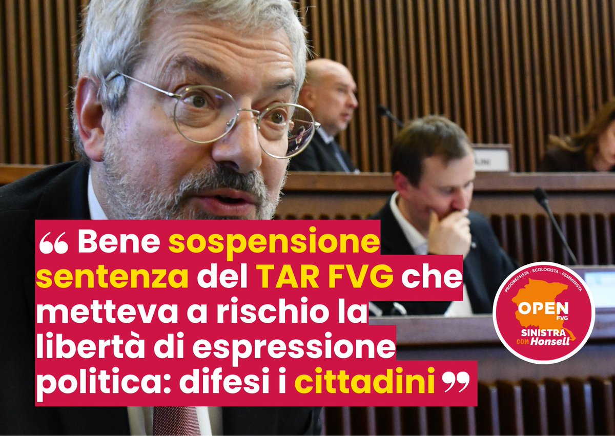 furio_honsell's tweet photo. #ConsiglioDiStato: sospesa sentenza #TARFVG che metteva a rischio libertà d'espressione politica. Difesi i #cittadini firmatari della petizione contro la nuova #acciaieria in #Aussa Corno. Grazie ad Avvocati Monai e Sanino per supporto decisivo https://t.co/dpKRiSZ7kO https://t.co/4fEOlxfPX8